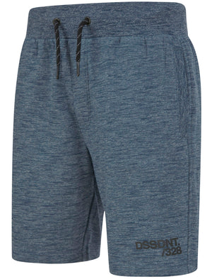 Pitsea Space Dye Cotton Blend Brushback Fleece Jogger Shorts in Sargasso Blue - Dissident