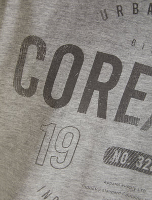 Rigg Motif Cotton Jersey T-Shirt In Light Grey Marl- Dissident