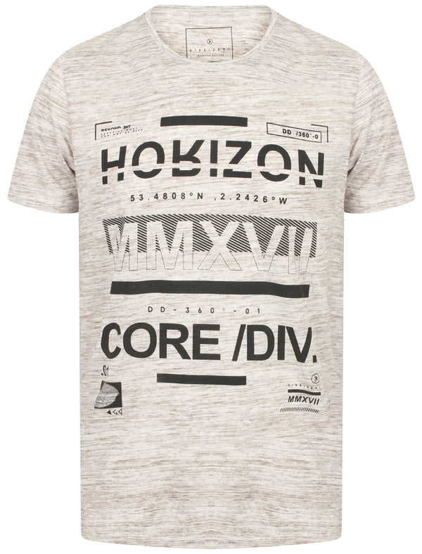 Rizon Graphic Motif Slub T-Shirt In Elephant Marl - Dissident