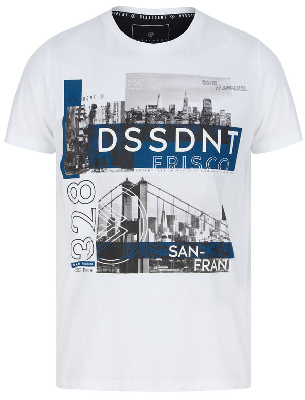 Sisco City Motif Cotton Jersey T-Shirt In Optic White - Dissident
