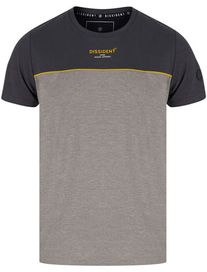 Tayfur Cotton Blend Spacedye Panel T-Shirt in Asphalt Grey - Dissident