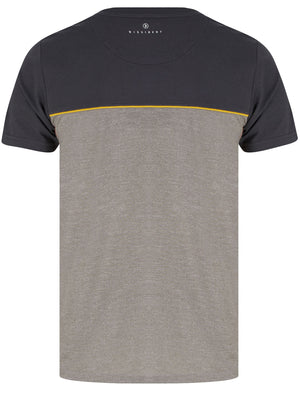 Tayfur Cotton Blend Spacedye Panel T-Shirt in Asphalt Grey - Dissident