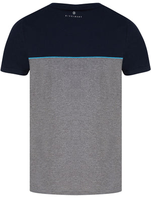 Tayfur Cotton Blend Spacedye Panel T-Shirt in Sky Captain Navy - Dissident