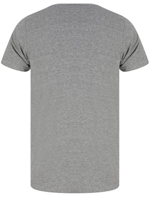 Waves Motif Cotton Jersey T-Shirt In Mid Grey Marl - Dissident