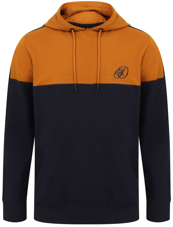 Volta Colour Block Cotton Blend Pullover Hoodie In Buckthorn Brown - Dissident