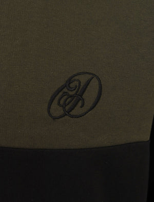 Volta Colour Block Cotton Blend Pullover Hoodie In Grape Leaf - Dissident