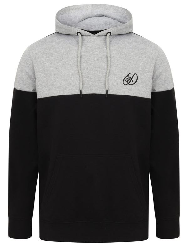 Volta Colour Block Cotton Blend Pullover Hoodie In Light Grey Marl - Dissident