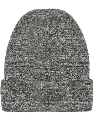 Evan Knitted Beanie Hat in Mid Grey Marl