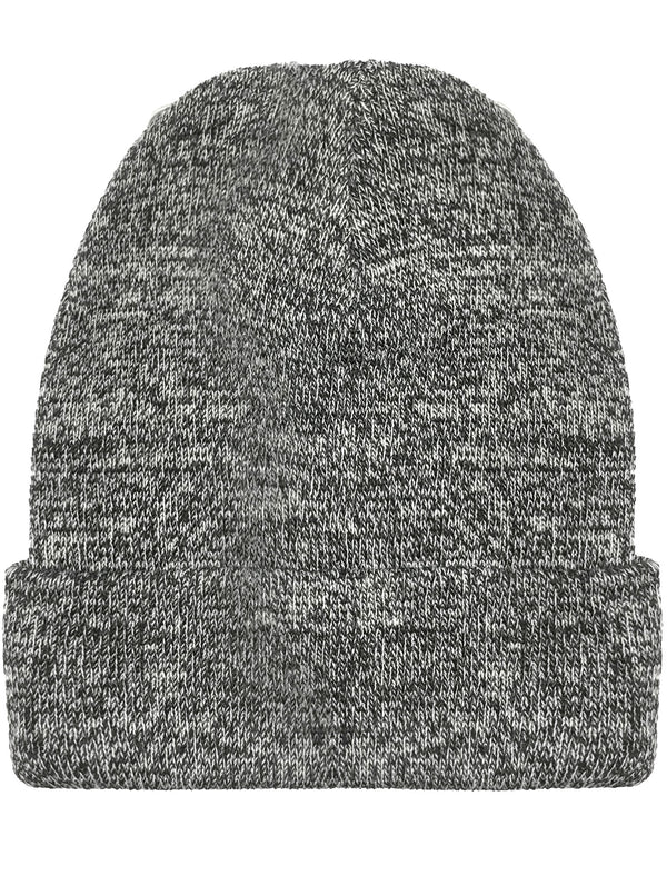 Evan Knitted Beanie Hat in Mid Grey Marl