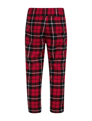 Girl's Reindeer 2pc Lounge Set in Red / Red Black Check - Merry Christmas Kids (4-12yrs)