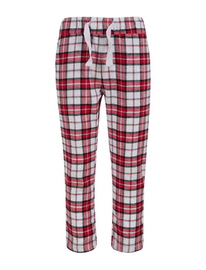 Girl's Rudolph 2pc Lounge Set in Red / Red White Check - Merry Christmas Kids (4-12yrs)