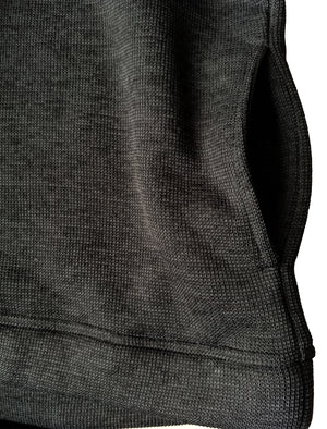 Malcolm Borg Lined Half Zip Bonded Pullover Fleece In Charcoal - Kensington Eastside