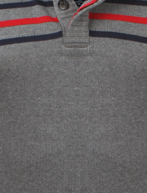 Boysie Funnel Neck Cotton Knitted Top in Mid Grey Marl - Kensington Dockside