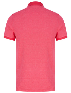 Bardell Cotton Jacquard Polo Shirt with Chest Pocket In Raspberry - Kensington Eastside