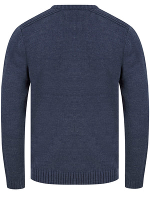Dustin Knitted Crew Neck Jumper in Denim Marl - Kensington Eastside