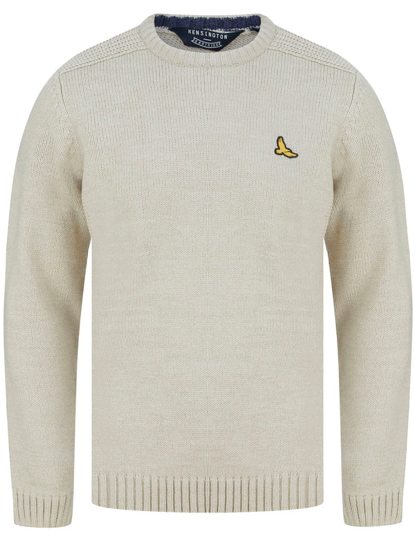 Dustin Knitted Crew Neck Jumper in Oatgrey Marl - Kensington Eastside