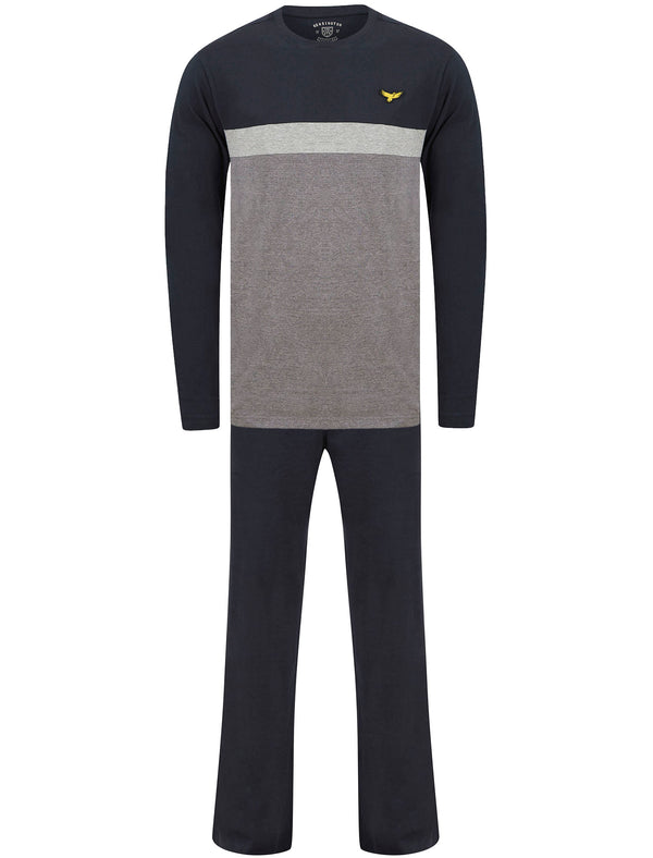 Erisa 2pc Long Sleeve Cotton Lounge Set in Sky Captain Navy - Kensington Eastside