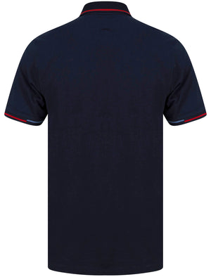 Leigh Cotton Jersey Polo Shirt with Chest Pocket in Navy Blazer - Kensington Eastside