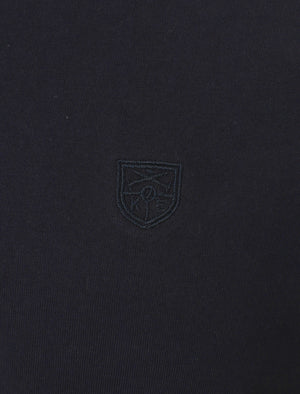Low Cotton Jersey Polo Shirt with Trims in True Navy - Kensington Eastside