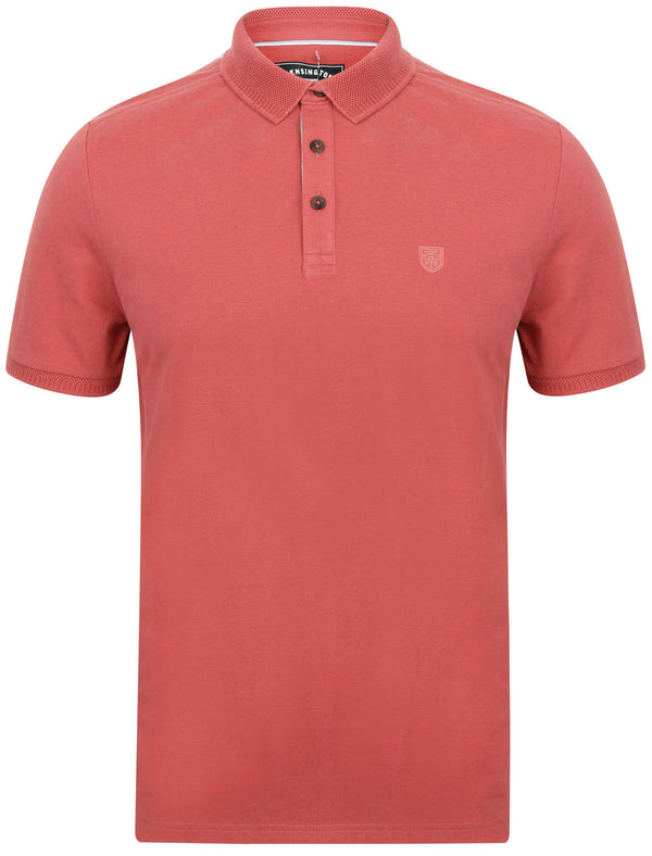 Menotti Cotton Pique Polo Shirt with Jacquard Collar in Baroque Rose - Kensington Eastside