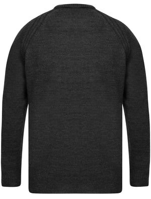 Morphy Ribbed Stitch Crew Neck Knitted Jumper in Charcoal Marl - Kensington Eastside