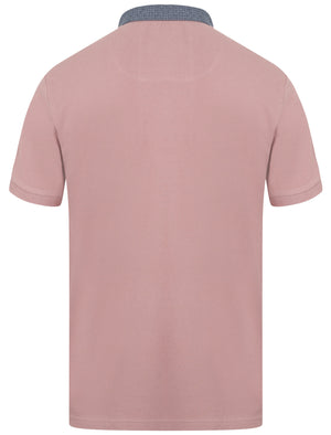 Norland Cotton Pique Polo Shirt with Chambray Collar in Deauville Mauve - Kensington Eastside