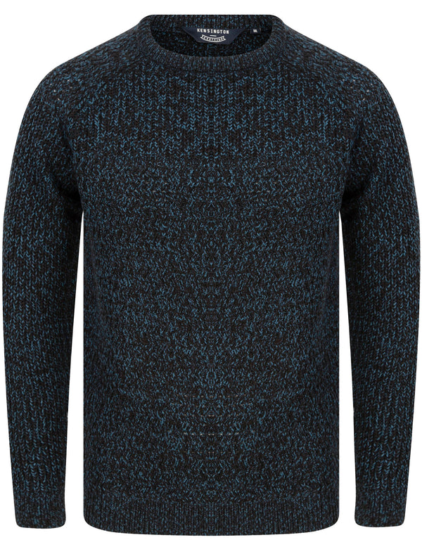 Nutini Crew Neck Soft Knitted Jumper in Blue Twist - Kensington Eastside