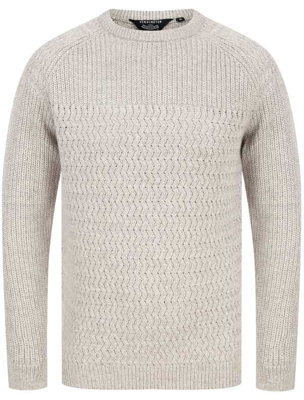 Nutini Crew Neck Soft Knitted Jumper in Grey Twist - Kensington Eastside