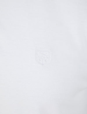 Pelier Cotton Pique Polo Shirt with Tipping in Bright White - Kensington Eastside