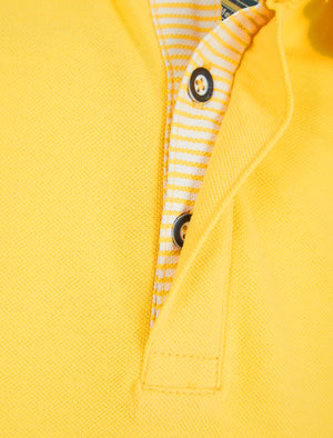 Pelier Cotton Pique Polo Shirt with Tipping in Lemon Drop - Kensington Eastside
