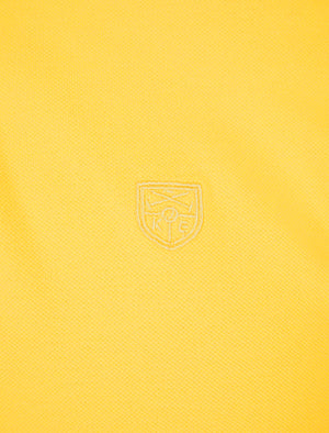 Pelier Cotton Pique Polo Shirt with Tipping in Lemon Drop - Kensington Eastside