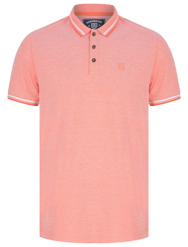 Primus Cotton Birdseye Pique Polo Shirt In Coral - Kensington Eastside