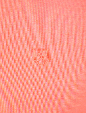 Primus Cotton Birdseye Pique Polo Shirt In Coral - Kensington Eastside