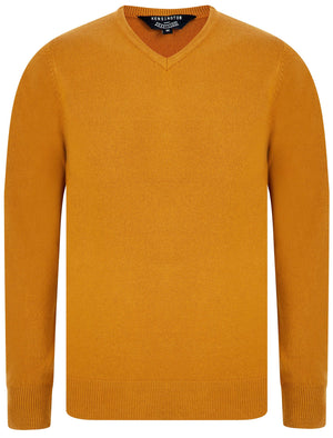 Kasso Soft V Neck Jumper In Mustard - Kensington Eastside