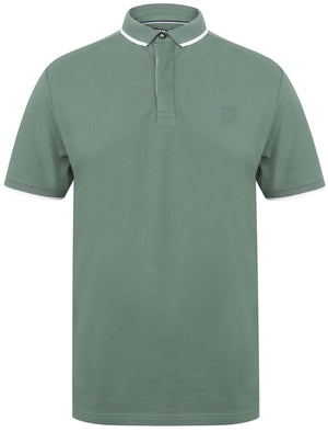 Stable Cotton Pique Polo Shirt with Tipping in Dark Forest - Kensington Eastside
