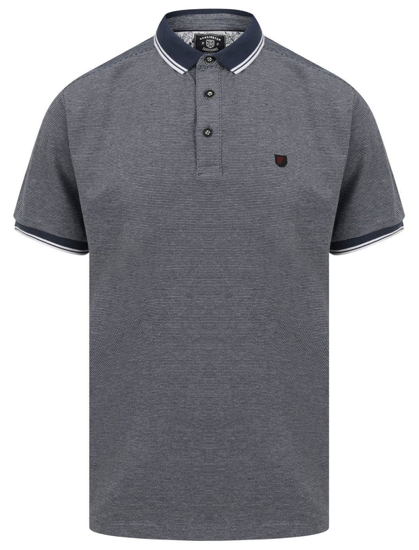 Goldsmith Jacquard Jersey Polo Shirt with Tipping In Bright White - Kensington Eastside
