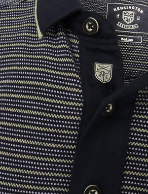 Penley Jacquard Jersey Stripe Polo Shirt with Tipping In Seafoam Green - Kensington Eastside