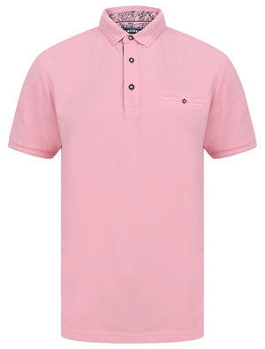 Providence Cotton Pique Polo Shirt with Mock Chest Pocket in Candy Pink - Kensington Eastside