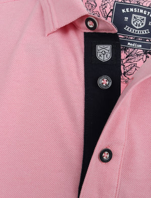 Providence Cotton Pique Polo Shirt with Mock Chest Pocket in Candy Pink - Kensington Eastside