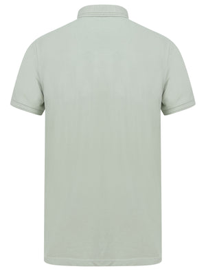 Providence Cotton Pique Polo Shirt with Mock Chest Pocket in Sea Foam Green - Kensington Eastside