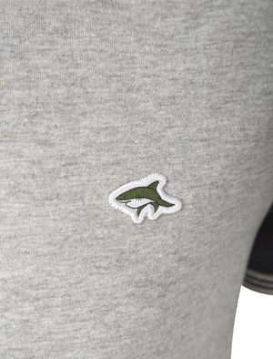 Arthur Contrast Sleeve Cotton Jersey Polo Shirt In Light Grey Marl - Le Shark