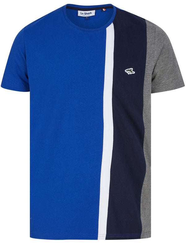 Edgar Cut & Sew Cotton Jersey T-Shirt in Sea Surf Blue - Le Shark
