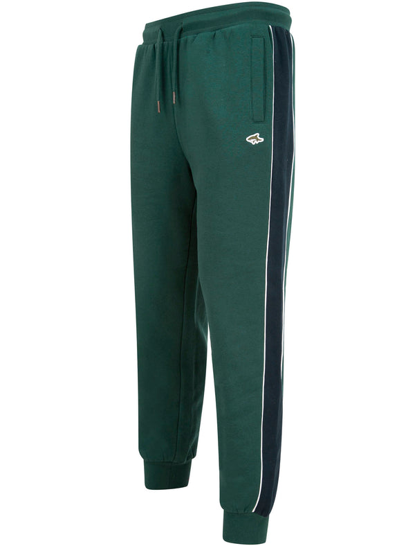 Elias Brushback Fleece Cuffed Joggers with Piping Detail in Dune Bug - Le Shark