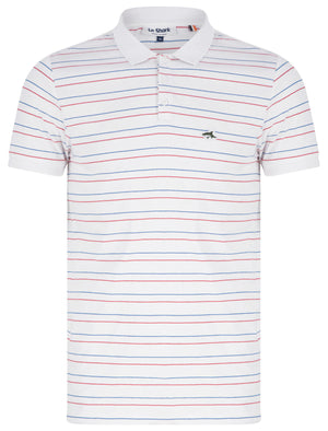 Hugo Pin Stripe Cotton Jersey Polo Shirt In Optic White - Le Shark