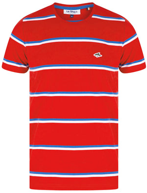 Joseph Striped Cotton Jersey T-Shirt in Barados Cherry - Le Shark