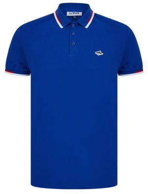 Louis Cotton Pique Polo Shirt in Sea Surf Blue - Le Shark