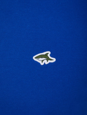 Louis Cotton Pique Polo Shirt in Sea Surf Blue - Le Shark