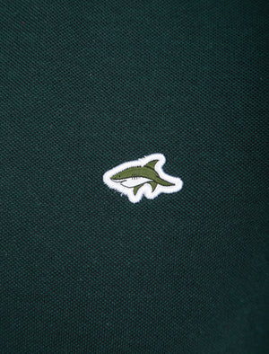 Max Cotton Pique Polo Shirt with Birdseye Front Panel In Dune Bug / Navy - Le Shark
