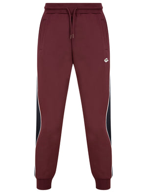 Mitch Pant Joggers with Colour Block Side Panels In Winetasting - Le Shark