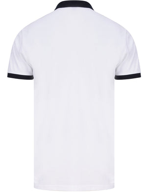 Osborne Colourblock Cotton Pique Polo Shirt In Bright White - Le Shark